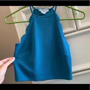 blue scalloped tank top